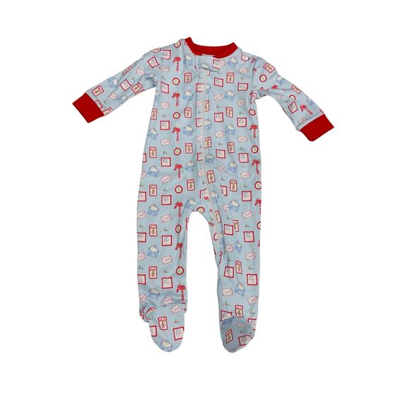 NWT James & Lottie Size 6M Letters to Santa Zippy Pajamas - Picture 1 of 4